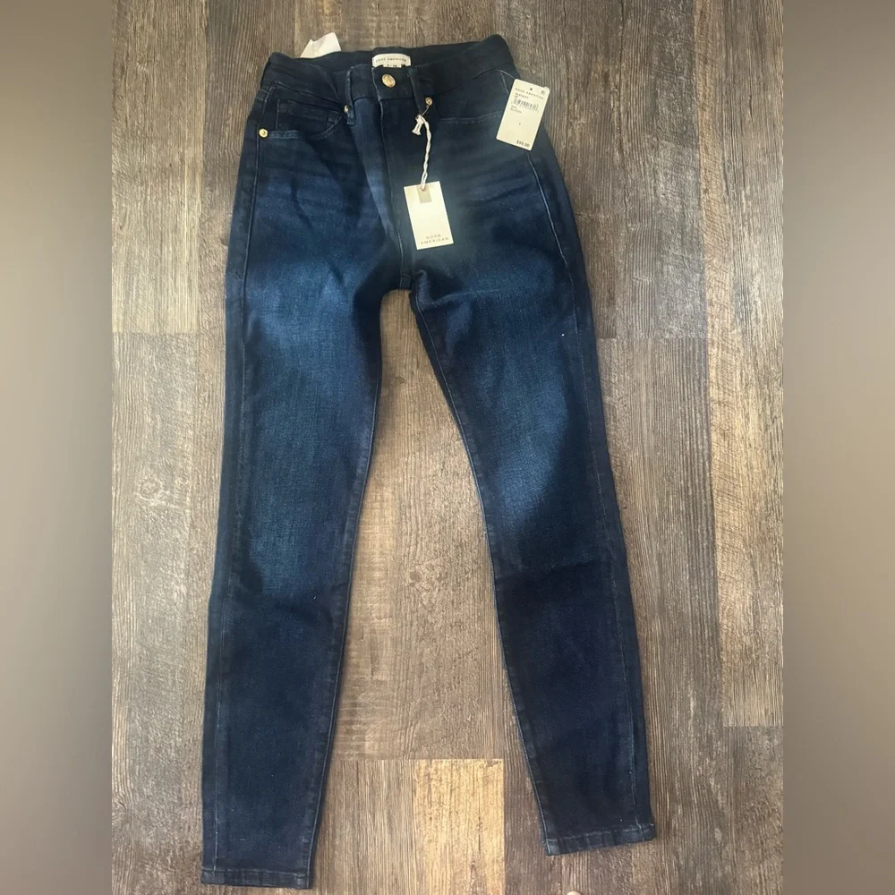 NWT Good American Good Legs Jeans dark Blue size‎ 26 2 28” inseam